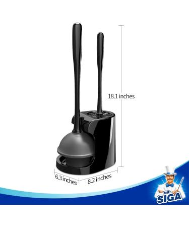 MR.SIGA Toilet Plunger & Bowl Brush Combo - Bathroom Cleaning Set, Black - 2 Sets - Buy Online on GoSupps.com