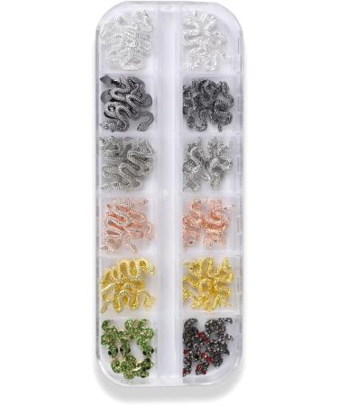 RUNRAYAY 60Pcs snake Luxury Nail Art Rhinestone 3D Dangle Nail Art Charms Crystal Gems Nail Diamond for Girl Women DIY Nail Design Craft Jewelry Making with a Box 5 Styles - Buy Online on GoSupps.com