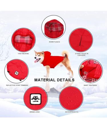 Waterproof Dog Raincoat with Reflective Strip | Zip Jacket XS-XXXL Yellow Red Navy Blue - Buy Online on GoSupps.com