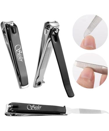 Sizler Beauty Nail Clippers Set Nail Cutter Stainless Steel for Thick Fingernails Toenails Heavy Duty Nail Clipper for Men Women - Black - Buy Online on GoSupps.com