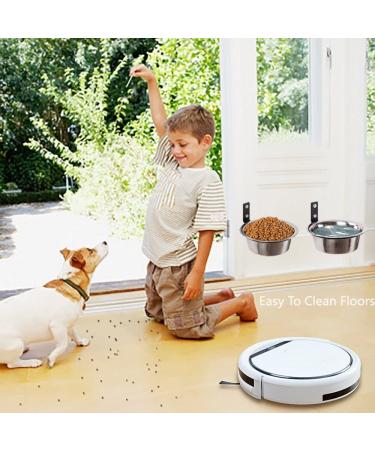 Elevated Dog Bowls 2*48 Oz - Wall Mounted Raised Stand for Medium Large Dogs - Adjustable Height Metal Pet Bowls - Stable & Comfortable Feeding - Collapsible Design - Buy Online on GoSupps.com