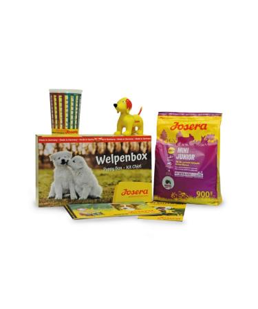 JOSERA Puppy Box with MiniJunior Puppy Food | for Small Breeds | with Measuring Cup, Puppy Fibel and Squeaky Toys | Premium Dry Food for Dogs in