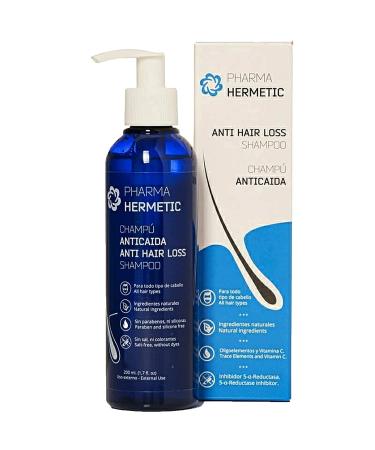 Pharma Hermetic PROFESSIONAL Anti Hair Loss Shampoo 200ml - Hair Growth natural Anti-DHT Ingredients with Biotin Caffeine Inhibits 5-alpha reductase For women and men with hair loss problems