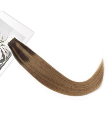 Buy Balayage Hair Tape In Extensions - Real Human Hair Invisible Double-Sided Chestnut Brown & Deep Dark Brown 50g 20 Pieces 45cm - Buy Online on GoSupps.com