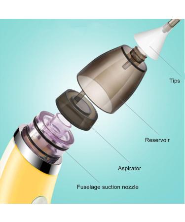 Electric Ear Nose Suction Kit - Multi-Function Nasal Aspirator & Wax Remover (White Yellow) - Buy Online on GoSupps.com