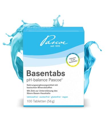 Pasco Basenabs PH-Balance Pascoe: For the acid-base balance with magnesium zinc calcium 100% vegan (100 tablets) 100 pieces (1 Pack)