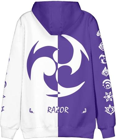 JKYP Genshin Impact Razor Hoodie - Unisex 3D Print Cosplay Pullover for Fans | XS Size - Buy Online on GoSupps.com