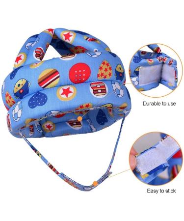 Baby Head Protector & Knee Pads Set for Crawling & Walking Safety | Age 6-36 Months | Blue Football Design | 4-Piece Set - Buy Online on GoSupps.com