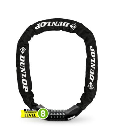 Dunlop bicycle lock Numbers Castle Castle - High Safety Level 8-100 cm bicycles lock with 5 number code - chain for e bike scooter ebike numbers bike lock per lock black - Buy Online on GoSupps.com