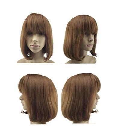 BGHJUE Ms Short Hair Wig - Curly Realistic Bob Head Hairpiece in Dark Brown & Light Brown | Fluffy Short Hair for Women - Buy Online on GoSupps.com