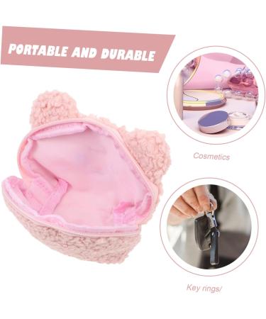 FRCOLOR Plush Cosmetic Bag Zipper Wallet Travel Organizer for Women - Pink 15.5X12X5.5CM - Buy Online on GoSupps.com