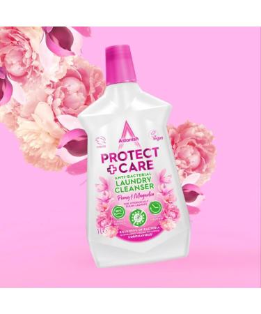 Astonish Protect Vegan and Cruelty-free Anti-Bacterial Freshening Laundry Cleanser Liquid Pink 1 Litre - Buy Online on GoSupps.com