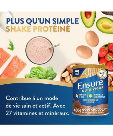 Ensure NutriVigor Protein Supplement 27 Vitamins and Minerals and HMB for Healthy and Balanced Diet (Chocolate 1 x 400 g) - Buy Online on GoSupps.com