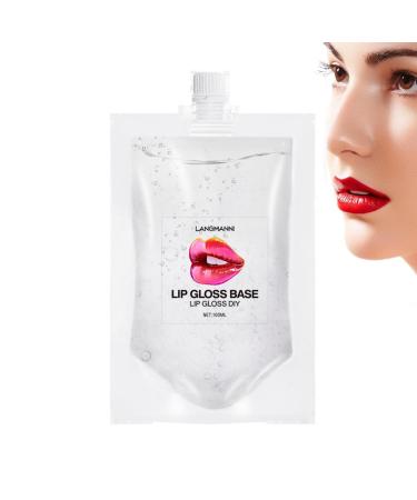 Transparent Lip Gloss,Lip Gloss Base Gel,Transparent Lip Gloss Base,Basis Lip Makeup Primer Lip Gloss Base Diy Lip Glow Lip Gloss,DIY Handmade Lip Gloss (Transparent, 100ML)
