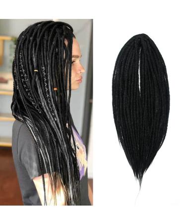 DSOAR 20 inches 10 strands/Pack synthetic dreadlocks double ended extensions thin 0.6cm crocheted braided hair soft dreads reggae hip-hop hippie style black 20inch-double ended 1# - Buy Online on GoSupps.com