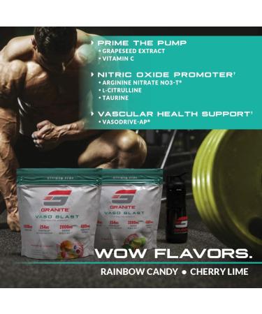 Granite Vaso Blast Advanced Pre-Workout Cherry Lime - Vasodilation Support with Grapeseed Extract and Arginine Nitrite for Max Pump - Buy Online on GoSupps.com