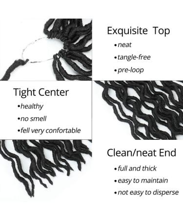 Wavy Gypsy Locs Crochet Hair 12 Inch 8 Packs/Lot Ombre Goddess Wavy Faux Locs Synthetic Braiding Hair | Short Dreadlocs Hair Extensions (Black 1B) - 12 Inch (Pack of 8) - Buy Online on GoSupps.com