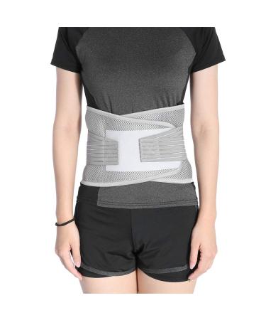Adjustable Abdominal Brace Support Belt for Waist Strain and Pain Relief Breathable and Gray (L)