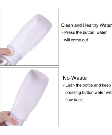 COFOETLN Dog Water Bottle 19oz White - Portable Leak Proof Dispenser for Travel and Walking - Dishwasher Safe Foldable Bowl Included - Buy Online on GoSupps.com