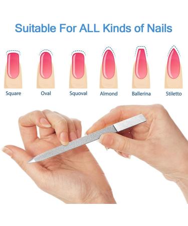 Pcwncvxa 3-Piece Nail File Set Stainless Steel Double-Sided Nail File Buffer File Nail File Suitable for Salon Family and Travel - Buy Online on GoSupps.com