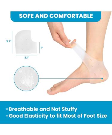 3 Pairs Silicone Heel Protectors with Aloe Vera - Sumiwish Gel Heel Pads for Cracked Heels Plantar Fasciitis & Achilles Tendonitis - Comfortable Relief for Men & Women - Buy Online on GoSupps.com