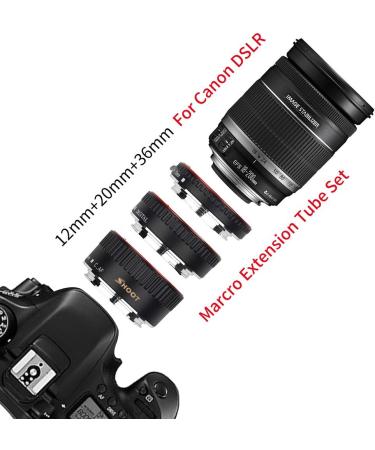 D&F AF Auto Focus Macro Extension Tube Set for Canon EOS EF Lens - Compatible with 7D, 500D, 600D, 700D, 5D Mark II III, Rebel T2i T3i T5i - Buy Online on GoSupps.com