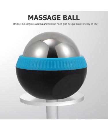 FRCOLOR Stainless Steel Ice Massage Ball Roller - Deep Cooling Facial & Foot Massage Tool | 8.3x7.5x7cm - Blue - Buy Online on GoSupps.com