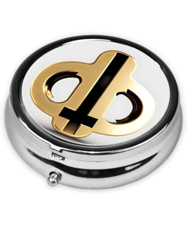 Golden Pattern Round Pill Box - 3 Compartment Travel Organizer | Portable Pill Box for Easy Travel - Buy Online on GoSupps.com