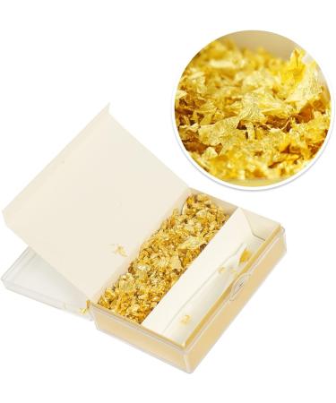 KINGBOOM 24K Edible Gold Leaf Flakes 200mg - Genuine Gold for Cakes, Drinks, Nails - Decorate in Style! - Buy Online on GoSupps.com