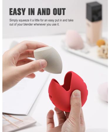 FERYES Makeup Sponge Holder - Silicone Beauty Blender Case for Travel | Red Makeup Sponge Storage Solution - Buy Online on GoSupps.com