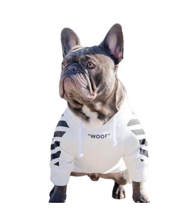FrenchyB French Bulldog Hoodie Stylish Dog Warm Hoodie | Fashion Outfit for French Bulldog Small Medium Large (Medium White) M White