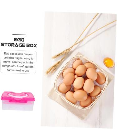 OSALADI Egg Storage Box Folding Tray Refrigerator Egg Trays Egg Carton Protective Box Travel re-usable Rosy 24X16.5X10CM - Buy Online on GoSupps.com