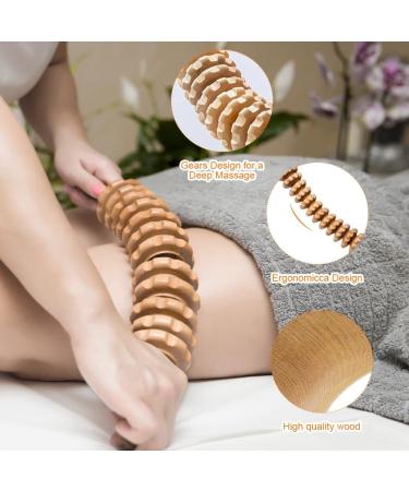 Riisoyu Wood Massage Roller Set - Fascia Trigger Point Relief Tool for Back Legs Neck & Muscle Relaxation - Buy Online on GoSupps.com