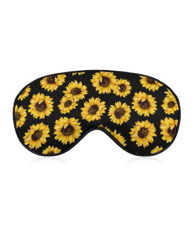 Sunflower Flower Sleep Mask for Women Adjustable Sleeping Eye Shades Cover with Elastic Strap