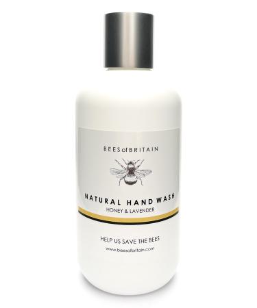 BEES of BRITAIN - 99% Natural - Hand Wash - Honey Lavender No Sulfates/Parabens No Soap. pH 5.5 Sensitive Skin. We Donate 5% of our Profit to Save Bees + Pollinators. 250ml