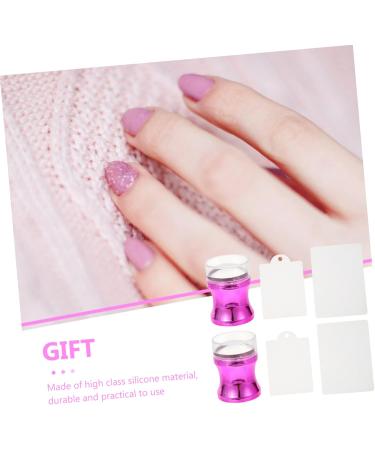 Healeved 5 Sets Nail Art Silicone Stamp Manicure Stamper Manicure Stamping Tool Nail Kits Nail Art Printer Silicone Manicure Printing Stamper Silica Gel Scraper Set Purple Metallic Color - Buy Online on GoSupps.com