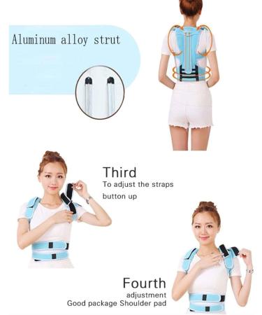 Adjustable Posture Corrector Back Support Shoulder Lumbar Brace Support Corset Back Belt for Men Women Improve Shoulder Upper (Color : Blue Size : Medium) (Black X) (Black Large) - Buy Online on GoSupps.com