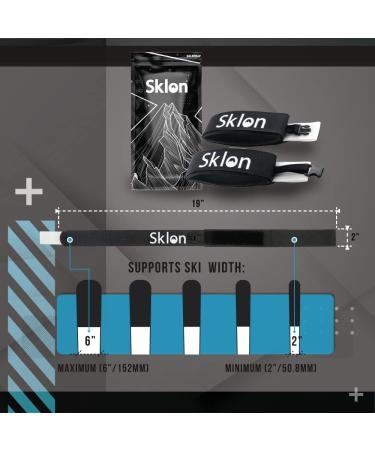 Sklon Ski Strap Fasteners - Rubber 2 Pack Carrier for Secure Ski Transport - Snap Clips for Easy Storage - Ski Accessories for Men, Women, and Kids - Buy Online on GoSupps.com