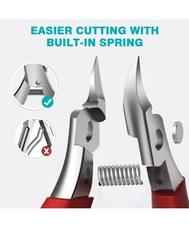 Professional Podiatrist Toenail Clippers for Thick & Ingrown Nails - Curved Blade Grooming Tool for Men & Seniors (Red) - Buy Online on GoSupps.com