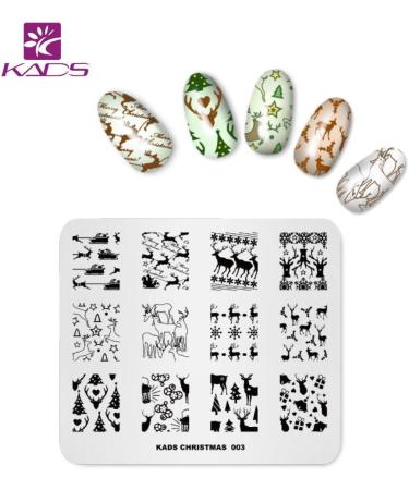 KADS 3D DIY Nail Art Stamp Plate Christmas Snowflakes Snowmen Flower Decoration - Set of 4 (C2) - Buy Online on GoSupps.com