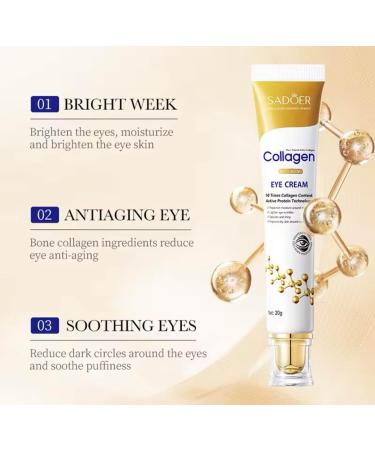 SADOER Antiwrinkle eye cream with collagen 20 g formula with active protein technology - Buy Online on GoSupps.com