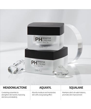 SAM U PH Sensitive Cream | Hydrating Korean Face Moisturizer for Men & Women | Ceramides for Sensitive & Dry Skin | Daily Moisturizer (1.69 Oz - Buy Online on GoSupps.com