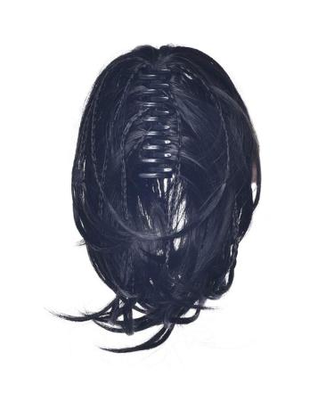 Blonde Woman With Braided Wig Synthetic Fiber Straightens Ponytail Gray Ponytail 12inches 1B