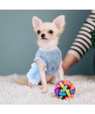 Elegant Asenku Dog Dress - Princess Lace Wedding & Birthday Outfit for Small to Medium Dogs & Cats - Blue - Buy Online on GoSupps.com