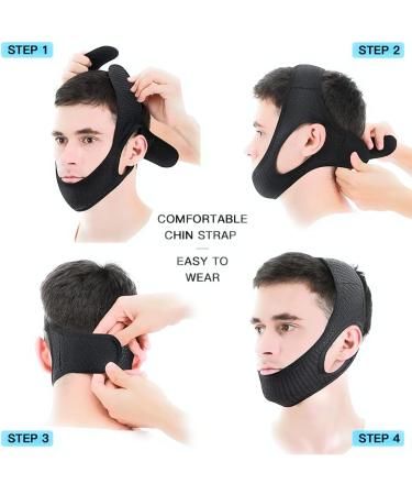 Neomen Adjustable Stop Snoring Chin Strap - Comfortable Snoring Solution in Black - Buy Online on GoSupps.com