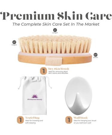 Dry Skin Body Brush - Natural Bristle for Exfoliation, Cellulite Treatment and Improved Skin Health - Stimulates Blood Circulation and Lymphatic Functions - Buy Online on GoSupps.com