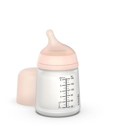 Suavinex Zerozero Baby Bottle Set - 180 ml Adaptable Flow + Mini Pacifier for 0-2 Month Olds - 2 Units in Skin Colors | International Shipping - Buy Online on GoSupps.com