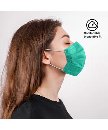NU R 10pcs 3 Ply Disposable Face Mask Mask with Filter Layer and Elastic Earloop Retail Sealed bags Green - Buy Online on GoSupps.com