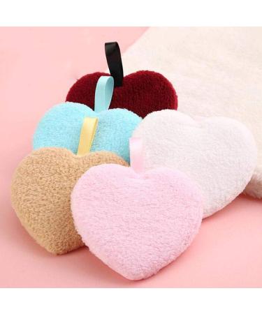 Heart Shaped Microfiber Makeup Remover Pad (blue)
