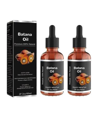 Batana Oil 60ml for Hair Growth, 100% Natural Organic Batana Oil, Repairs Damaged Hair, Nourishes Scalp Skin for Fine Hair (2pcs)